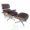 Emes Lounge Chair and Ottoman with Chromed Aluminium Legs